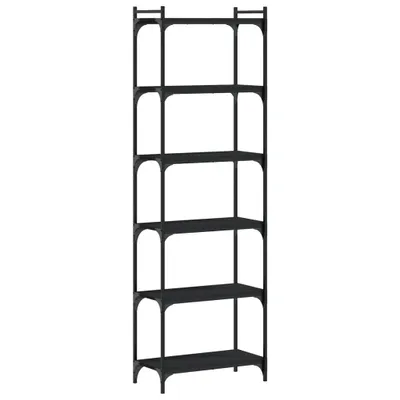 Image de vidaXL Bibliothèque 6 étagères noir 60x30x188 cm Bois composite