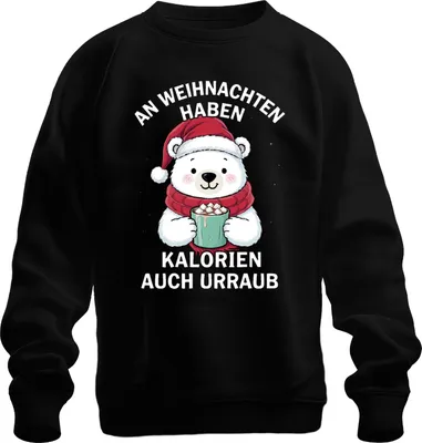 Zdjęcie produktu dla Calories Have Holiday Christmas Polar Bear Cocoa Sweet Gift Uni Bluza rozpinana, czarny, 3XL