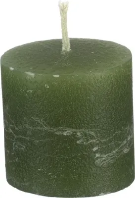 Produktbild von Rustic Stumpenkerzen oliv, 100 x 50 mm, 1 Stück, Original durchgefärbte Kerzen