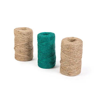 Produktbild von Set aus Naturhanfseil – Bindegarn / Gartenseil – 3 x 35 m – Ø 1 mm – Natürlich und umweltfreundlich – Stark und vielseitig – Für Pflanzen, Garten und Haushalt [11313B]