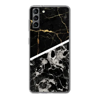 Produktbild von MuchoWow® Handyhülle Schutzhülle Hülle für Samsung Galaxy S21 Plus Marmor - Gold - Luxus Silikon Softcase Handy Hülle - Handy-Tasche