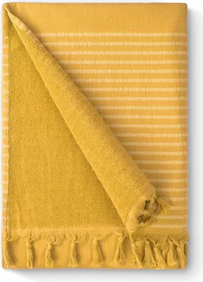 Produktbild von Byrklund Hamam-Handtuch Bath Basics – 100 x 180 – 100 % Baumwolle – Gelb