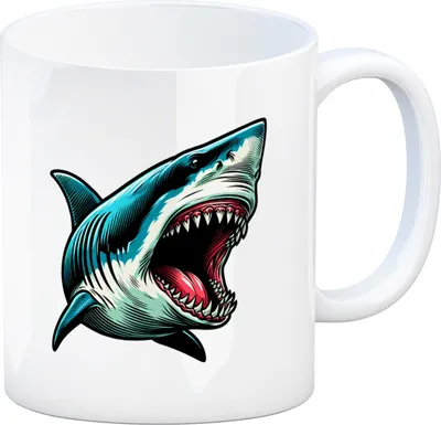 Produktbild von Weißer Hai Comic Kaffeebecher