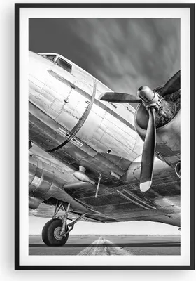 Produktbild von Gerahmtes Poster - Schwarzer Rahmen - Flugzeug Retro Flugzeug - 61x91,5 cm - Wand Bild - Wanddeko - Wandbilder - Kunstposter - Wandposter - Bilderrahmen - Bilder - Kunstdruck - P2BPA61x91-4952