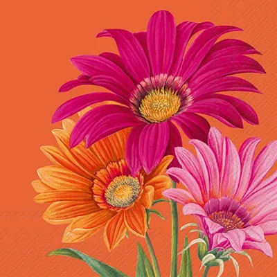 Produktbild von JOYFUL GERBERA Orange Lunch-Servietten L1038317
