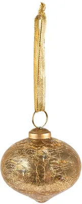 Produktbild von Clayre & Eef 6GL3825 Christbaumkugel Goldfarbig 9x8 cm