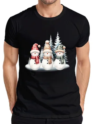 Immagine prodotto di Maglietta da uomo Snowmen - Christmas Gift, Nero, L