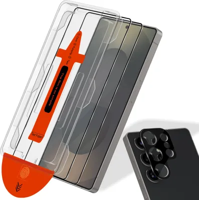 Produktbild von 2-Pack Samsung S25 Ultra Displayschutz & 1-Pack Linsenschutz - Gehärtetes Glas | [Automatische Installation] - Blasenfrei
