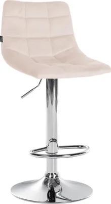 Produktbild von CLP Barhocker Jerry Samt höhenverstellbar und 360 drehbar | Farbe beige Gestell Farbe chrom