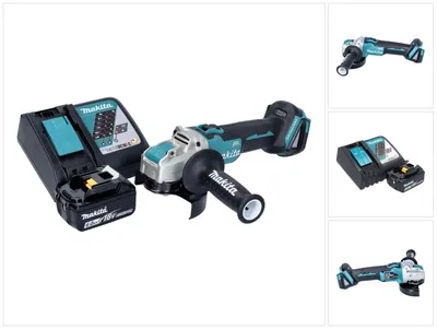 Image de Makita DGA521RG1X1 Meuleuse d'angle sans fil 125 mm 18V - X-LOCK Brushless + 1x Batterie 6,0 Ah + Chargeur