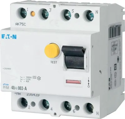 Produktbild von Eaton FI-Schalter Typ A 10kA 40A/4pol/30mA 4TE Eaton PFIM-40/4/003-A-MW, 1 Stk.