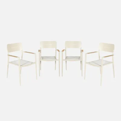 Immagine prodotto di Set 4 sedie da giardino in alluminio e textilene, Beige