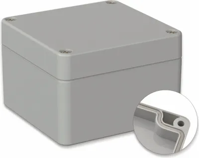 Produktbild von POLLIN, Polycarbonat Gehäuse, 82 x 80 x 55 mm, IP66, Lichtgrau