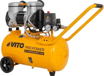 Image de Compresseur à Air Portatif Silencieux 24L 2CV / 1,5 kW Gonfleur Pneus Voiture Chantier Sans huile 8 bar VITO