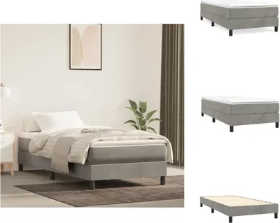 Produktbild von vidaXL Boxspringbett Hellgrau 90x190 cm Samt -  Betten & Bettgestelle