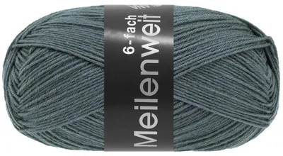 Immagine prodotto di Lana Grossa MEILENWEIT, 150 g, filato 6 capi, ideale per calze che tengono caldi i piedi, 390 metri, colore 9249 - Grigio ardesia