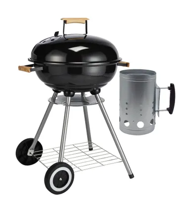 Produktbild von Kugelgrill Holzkohlegrill Ø 43 cm für Garten, Terrasse und Camping - Grill + Anzündkamin