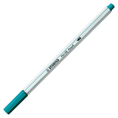 Immagine prodotto di Pennarello premium con punta a pennello per linee di larghezza variabile - STABILO Pen 68 brush - Penna singola - blu turchese