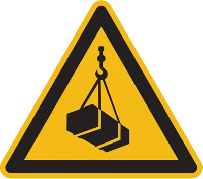 Produktbild von Dreifke® Warnschild, Warnung vor schwebender Last W015 | Folie selbstklebend ...
