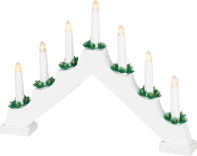 Produktbild von Kerzenhalter MagicHome Weihnachten, 7x LED warmweiß, weiß, 2xAA, Innenbereich, 39x4,5x29 cm