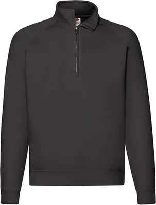 Image de Fruit of the Loom 62-032-0 | Sweat Zip Neck Raglan Premium - Couleur : Noir - Taille : XXL