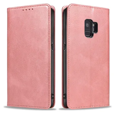 Produktbild von Handyhülle für Samsung Galaxy S9 Kunstleder Flip Cover Hülle Klapphülle Case Kartenfach Farbe: Rosa