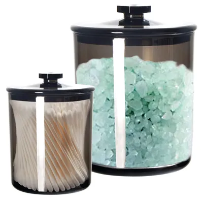 Productafbeelding van Apotheker Glas Duurzaam - Set van 1 x 1800ML / 1 x 450ML - Antislip - Veilig in badkamer/keuken - Kristalhelder - Licht - Opbergglas