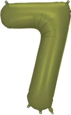 Obrázok produktu pre Fóliový balón s číslom "7", 86 cm, olivový