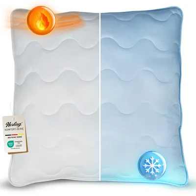 Produktbild von Herlag 2-in-1 Kopfkissen mit Sommer- & Winterseite 80x80cm temperaturregulierend & wärmend Waschbar Menge anpassbar