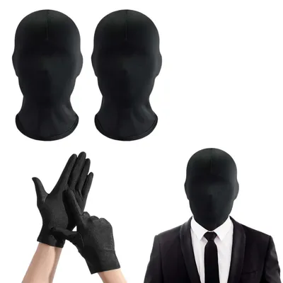 Masken-Set: 2 Vollgesichtsmasken, Handschuhe, Tattoos – Halloween