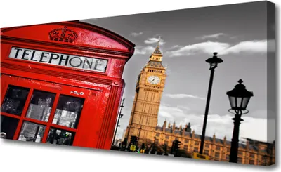 Produktbild von Tulup Leinwand-Bilder 125x50 Wandbild Canvas Kunstdruck Telefonzelle Architektur