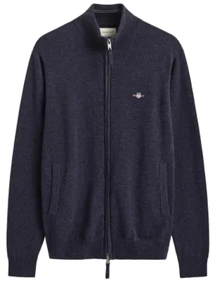 Image de Gilet Gant, coupe classique, bleu marine, en Laine
