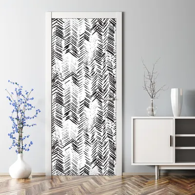 Produktbild von Dekorative Aufkleber selbstklebend Klebefolie Wandaufkleber Türposter Fischgrätenmuster 70 x 200 cm