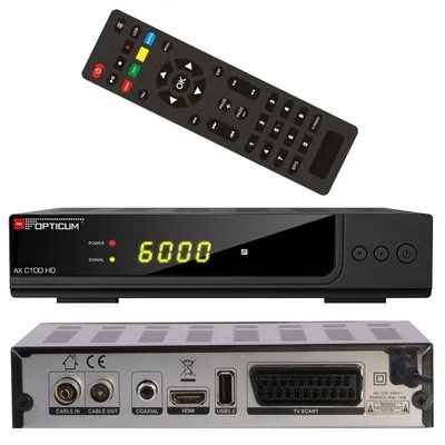Produktbild von Opticum AX C100 HD, Kabel, Full HD, DVB-C, 4:3, 16:9, AVI, AVS, H.265, MKV, MP4, MPEG1, MPEG2, MPEG4, MPG, TS, VP8, AAC, AC3, MP1, MP3, WMA