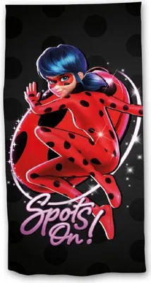 Zdjęcie produktu dla Ręcznik plażowy Miraculous Ladybug 140x70 cm Miękki ręcznik kąpielowy