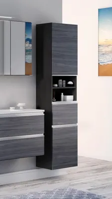 Produktbild von Seitenschrank Badschrank Hochschrank Badezimmer Schrank Badmöbel "Arezzo I"
