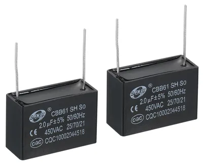 CBB61 Kondensator 2 µF 450 V AC, 2 Stück, 38x14x25 mm