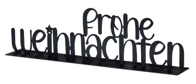 Produktbild von Aufsteller Frohe Weihnachten 38cm Metall Schwarz Tischdeko Weihnachtsdeko Schriftzug Spruch