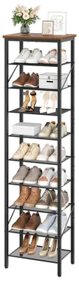 Image de Étagère à chaussures compacte avec 8 ou 10 étagères, pouvant contenir 18 à 20 paires