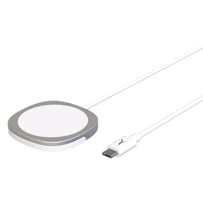 Produktbild von Akashi, MagSafe Induktionsladegerät 15W mit Magnetbefestigung und Standfunktion, Weiß