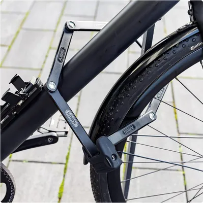 Produktbild von Famanu Faltbares Fahrradschloss mit SH-Halter - hohe Manipulationssicherheit - Sicherheitsniveau 10 - schwarz