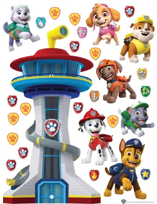 Produktbild von Sanders &amp; Sanders PAW Patrol nástěnná malba modrá, červená a žlutá - 600174 - 65 x 85 cm