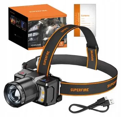 Produktbild von Superfire Akku-Stirnlampe Kopflampe Kopflampe Stark IP43 3YHN-3OPY HL25