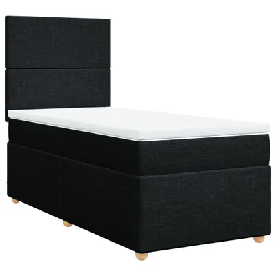 Produktbild von Boxspringbett mit Matratze Schwarz 90x190 cm Stoff