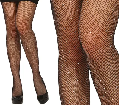 Immagine prodotto di Retro Flapper Calze a rete con accenti di strass Glamour Carnevale stile anni '20 Eleganza Ballo Vintage Party Outfit Accessorio, Colore: Nero