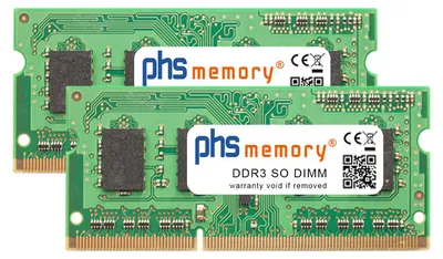 Produktbild von phs memory 8GB (2x4GB) Kit RAM Speicher kompatibel mit Synology DiskStation DS1817+ DDR3 SO DIMM 1600MHz