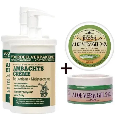 Produktbild von 2 x 1000 ml Pumpspender mit Creme + 1 x Aloe Vera 100 ml