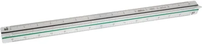 Produktbild von Dreikantmaßstab Berufsschule Kunststoff 30cm weiß Packung mit 10 Stück