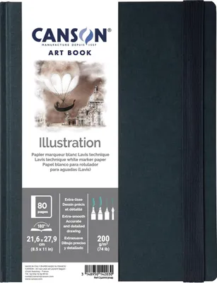 Produktbild von Canson Art Book, Illustrationspapier, glatt, 200 g/m², an der langen Seite gebun
