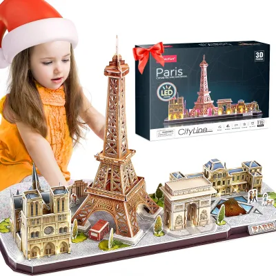 Produktbild von CubicFun 3D Puzzle Paris LED CityLine, 115 Teile